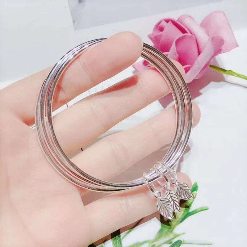 纯手工艺银手链 高端大气轻奢款三生三世一叶暴富手镯045