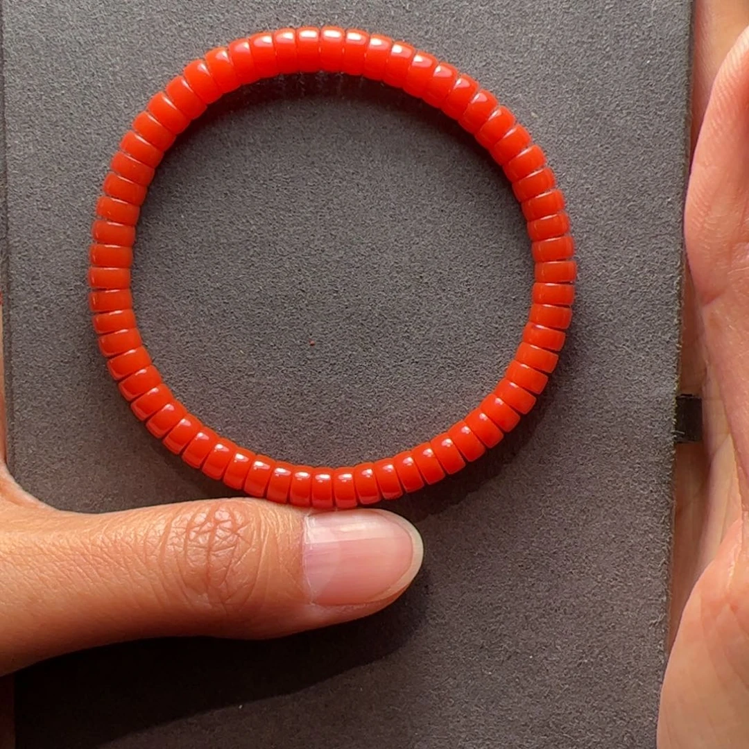 南红玛瑙未镶嵌大水沟-卡5.8药片手串