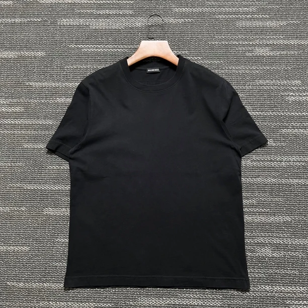 99新 Balenciaga/巴黎世家 胶印logo纯色短袖/尺码XL/1071