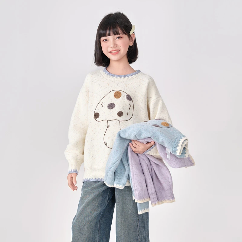 2294女童加厚毛衣秋冬2025新款爆款大童洋气宽松百搭时髦针织毛衣