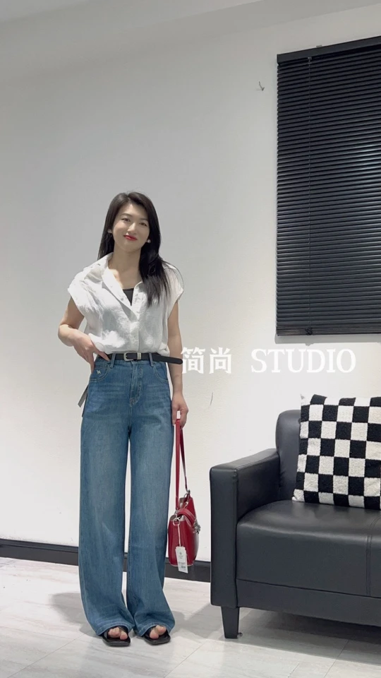 简尚翻领短袖休闲百搭衬衫