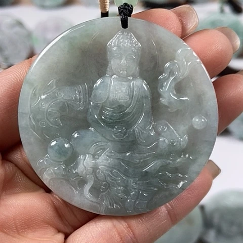 翡翠颈饰未镶嵌玉龙大日如来福利