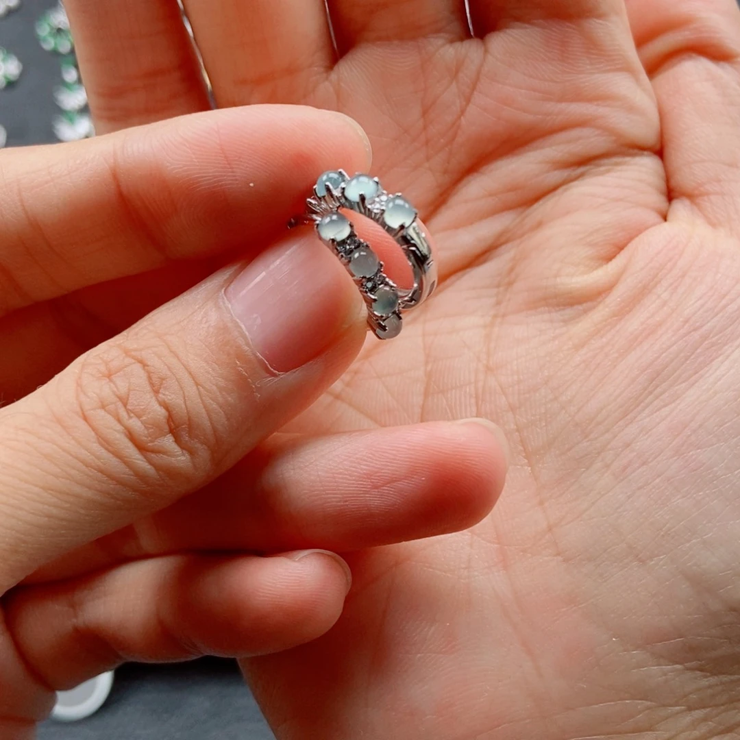 翡翠银S925镶嵌耳饰翡翠首饰