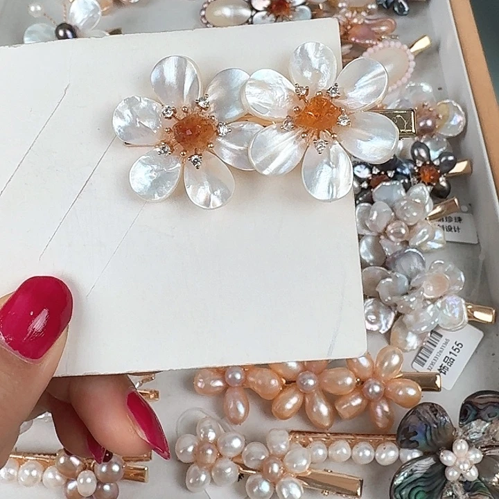 淡水珍珠发饰未镶嵌