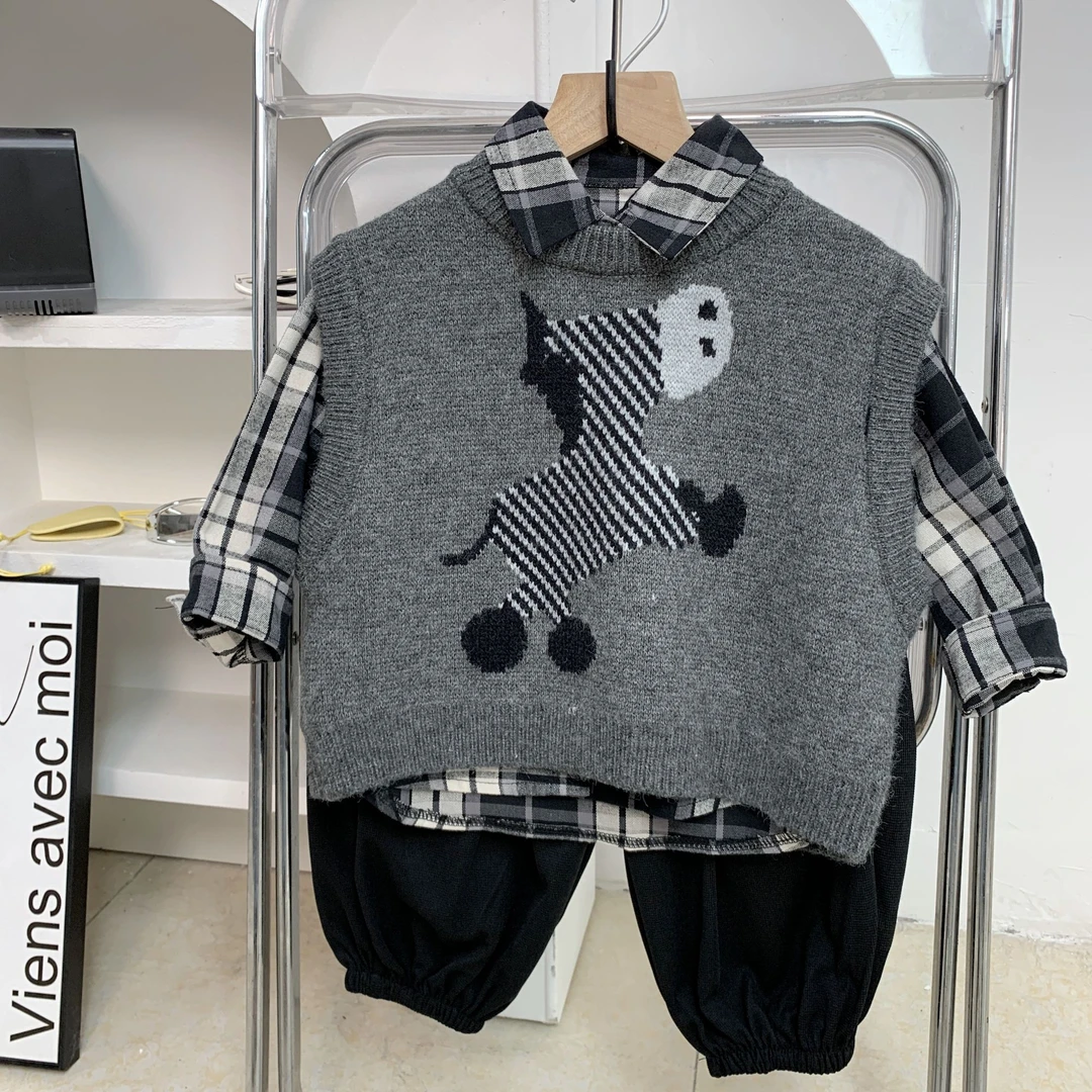 儿童韩版帅气牛仔套装男童春秋款韩系牛仔外套牛仔长裤休闲两件套