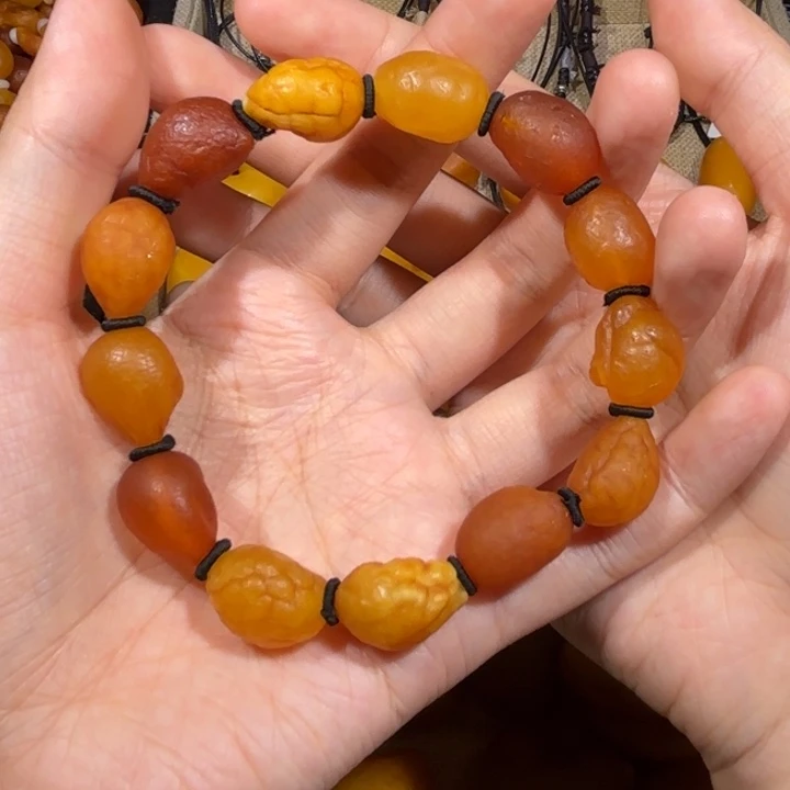 琥珀未镶嵌手链蜜蜡海漂手串