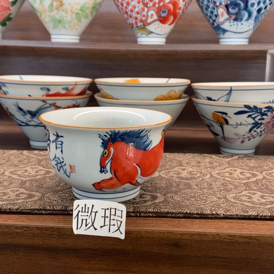 釉下彩老陶泥手工绘制