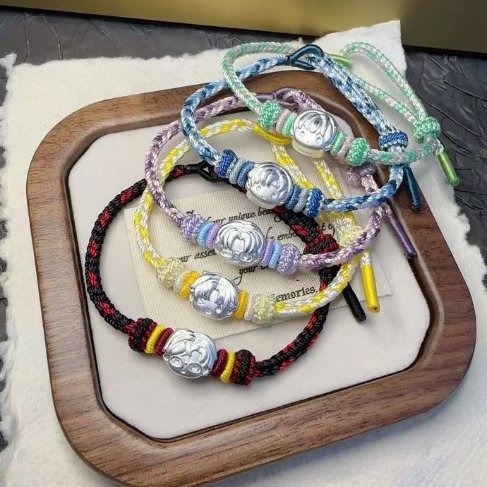 足银999精品配件 光与夜之恋五大霸总系列手工编织手链