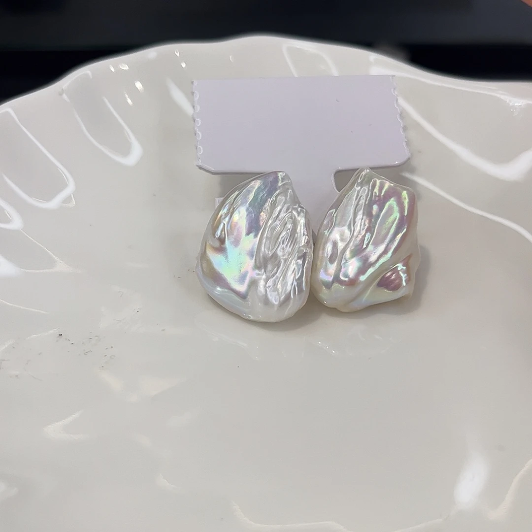 银S925镶嵌耳饰淡水珍珠