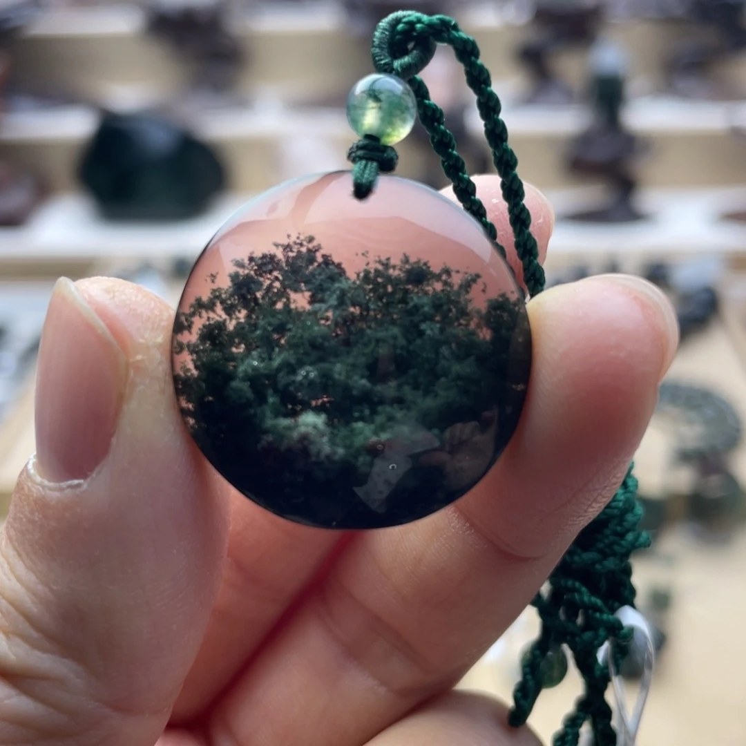 水晶颈饰未镶嵌绿幽灵聚宝盆圆牌