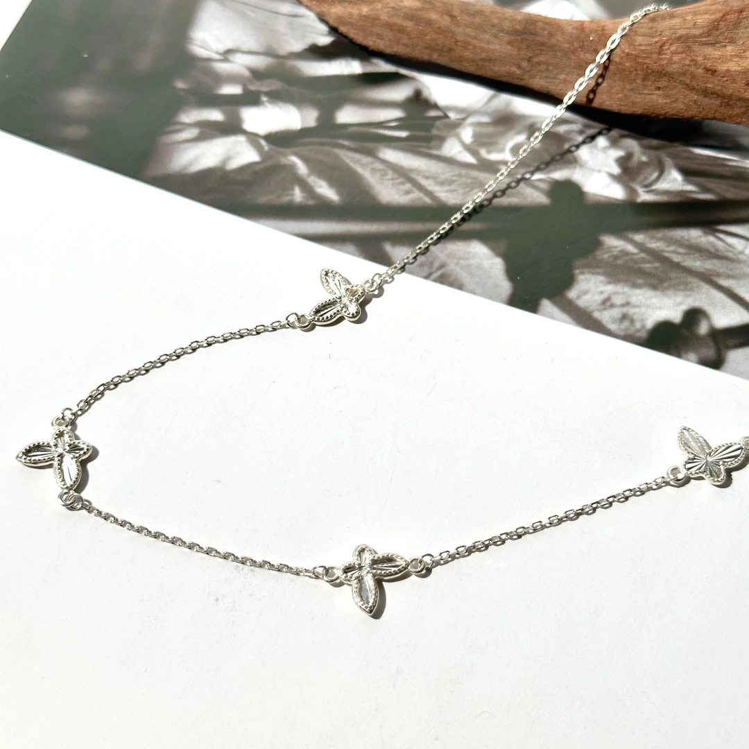 坠链均925银 <蝶影>人气百搭原创设计时尚素款气质女日韩项链简约