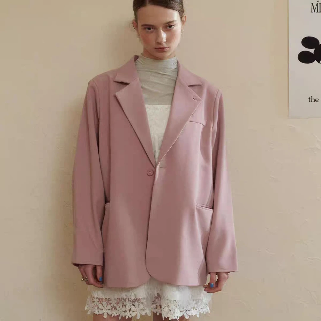 D49西装外套女春秋季新款高级设计感气质百搭小个子宽松显瘦西服