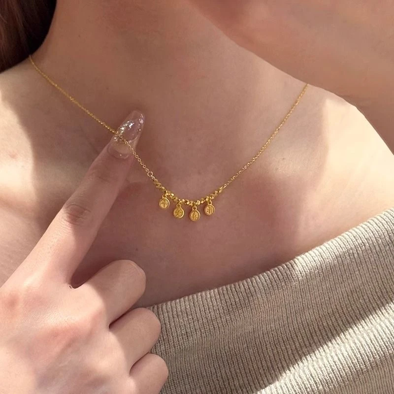 钛钢项链 A-47-平安喜乐项链气质时尚百搭甜美