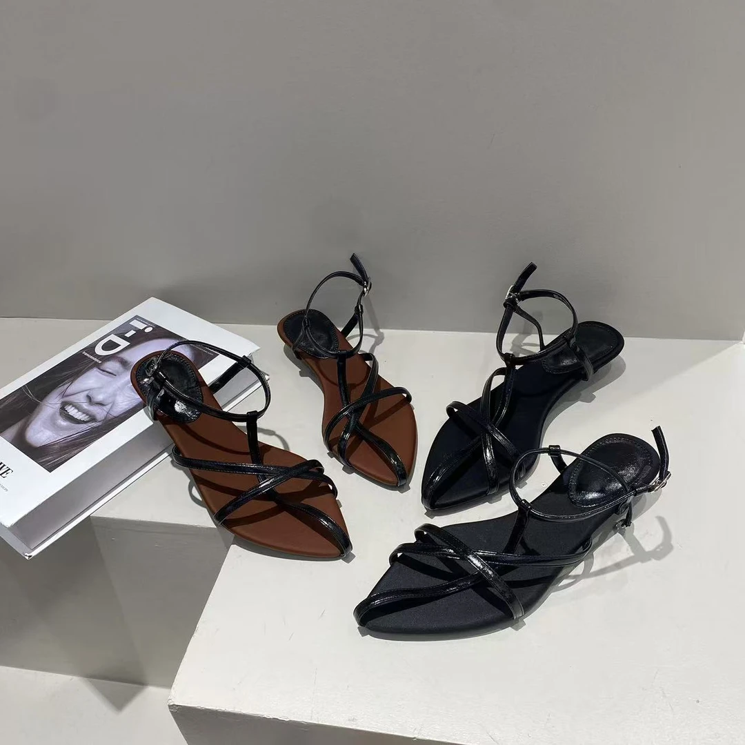 yy822-10【秀秀家】时装凉鞋2025春款主播自留款极简小香风绑带