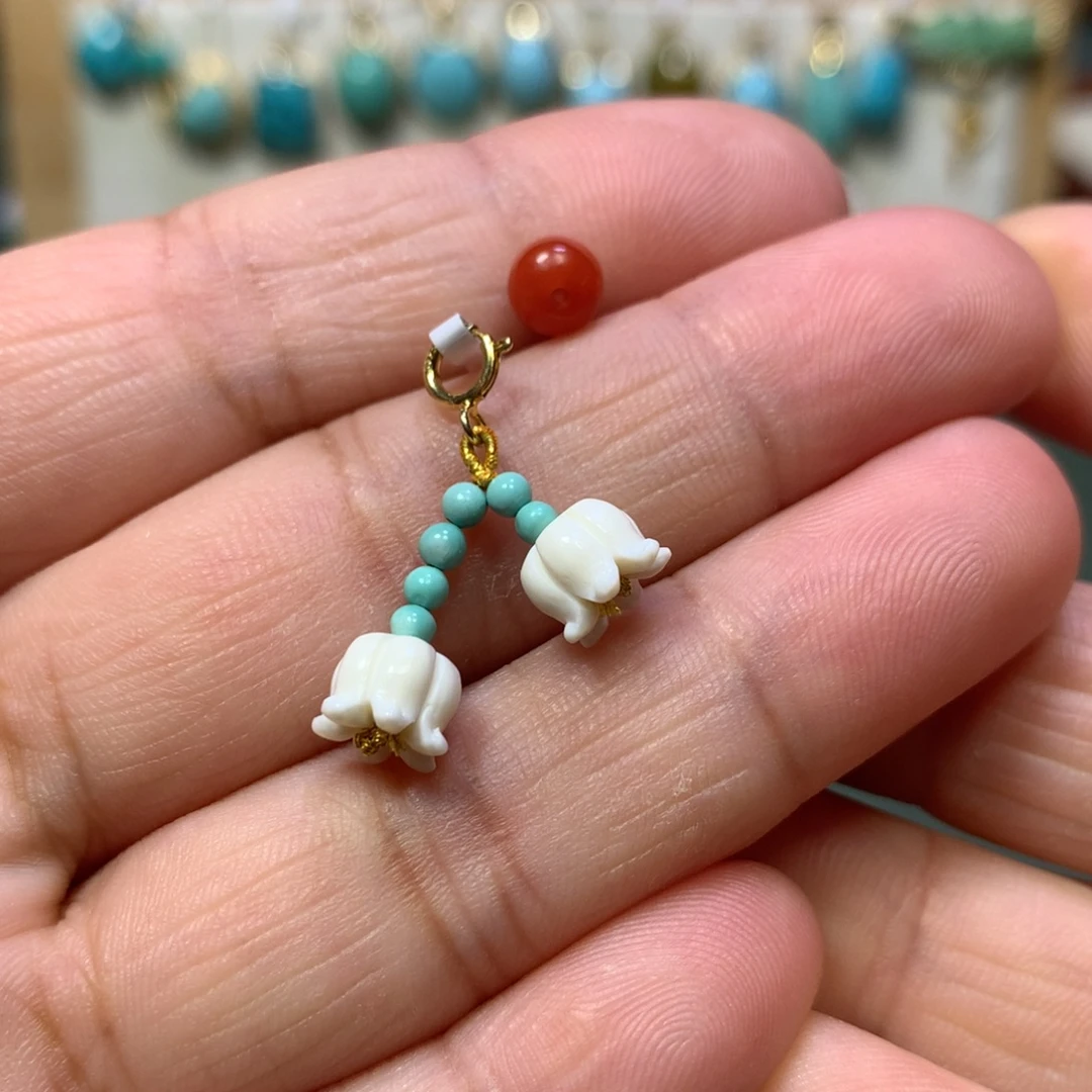 南红玛瑙挂件银S925镀金镶嵌