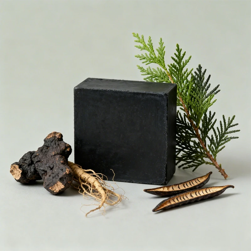 【香港大薬房】侧伯叶墨旱莲五黑养发皂