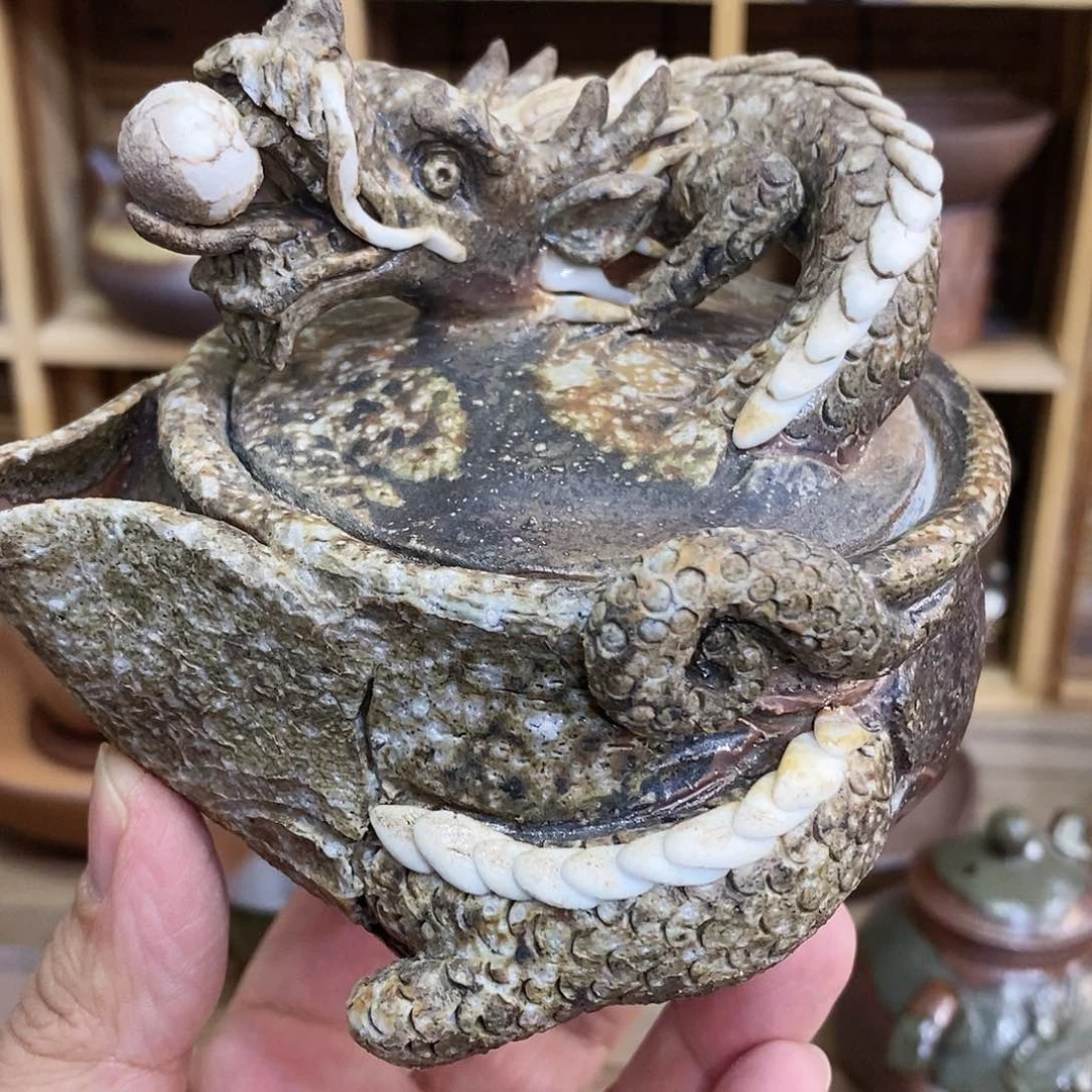 粗陶志野柴柴茶器