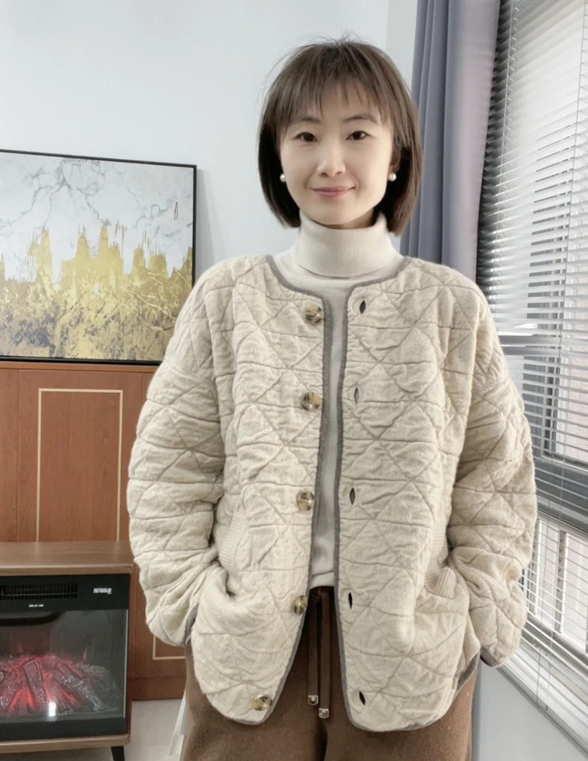 泡芙  日系山羊绒开衫外套