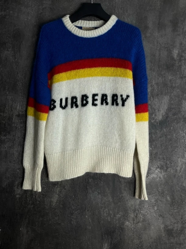 全新未使用 BURBERRY/博柏利 M码*1/彩虹马海毛毛衣/03784
