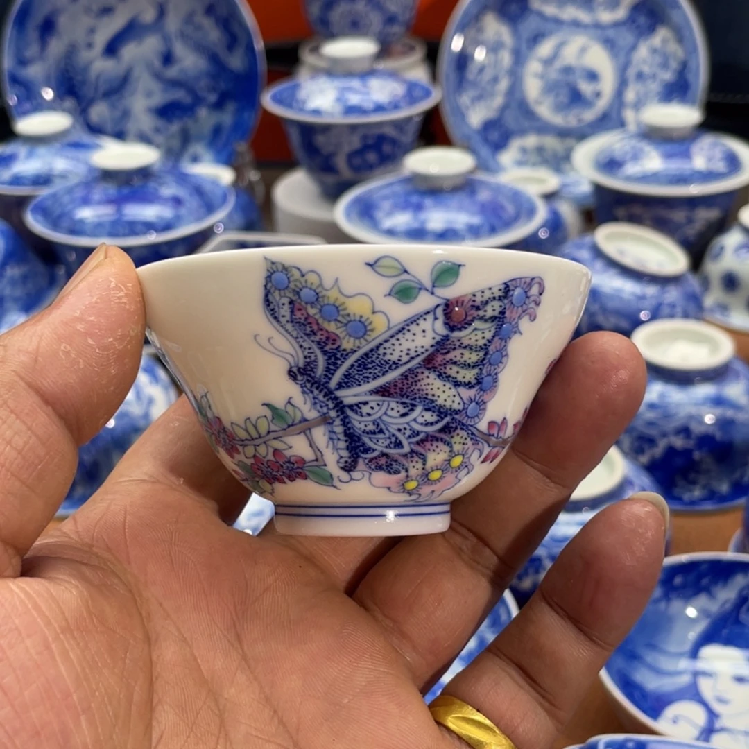 斗彩   蝶恋花  折腰杯
