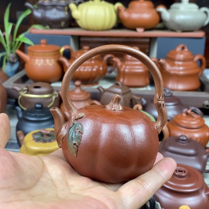 紫砂茶壶南瓜提梁120cc特价促销