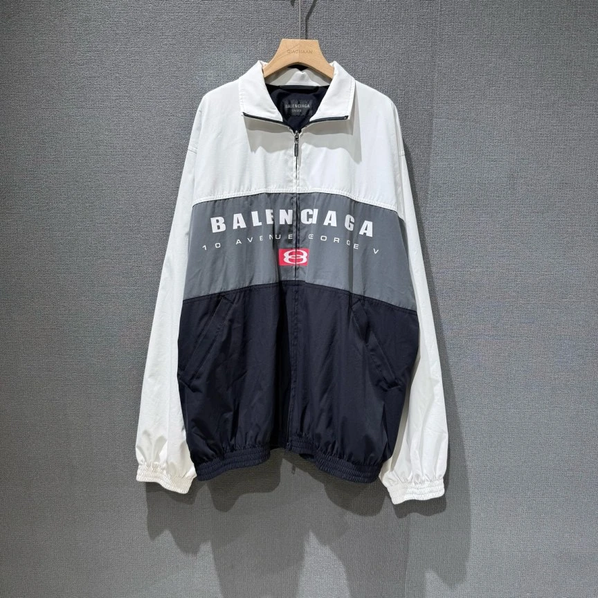 99新 Balenciaga/巴黎世家  双环校服拼接冲锋衣 M码/9948