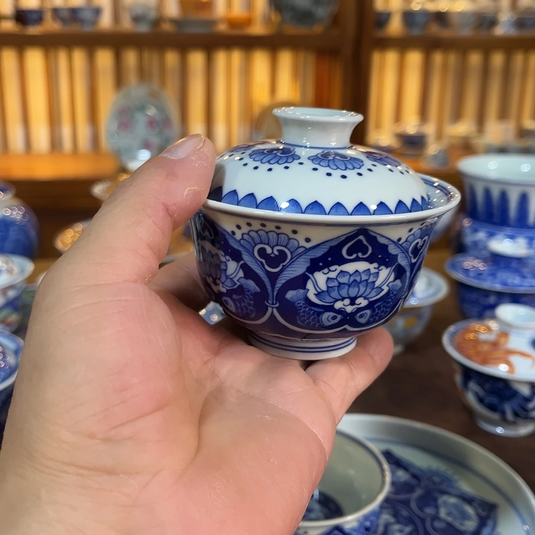 錡镇堂手工手绘盖碗
