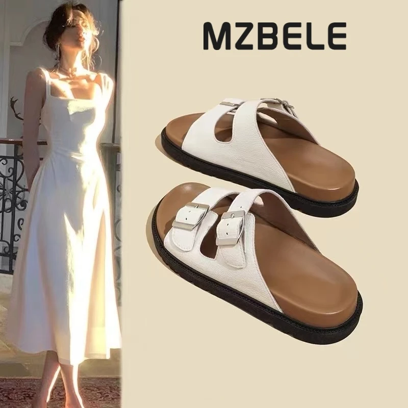 梦孜百丽勃肯拖鞋女外穿夏季2025年新款感软底一字拖休闲凉拖鞋