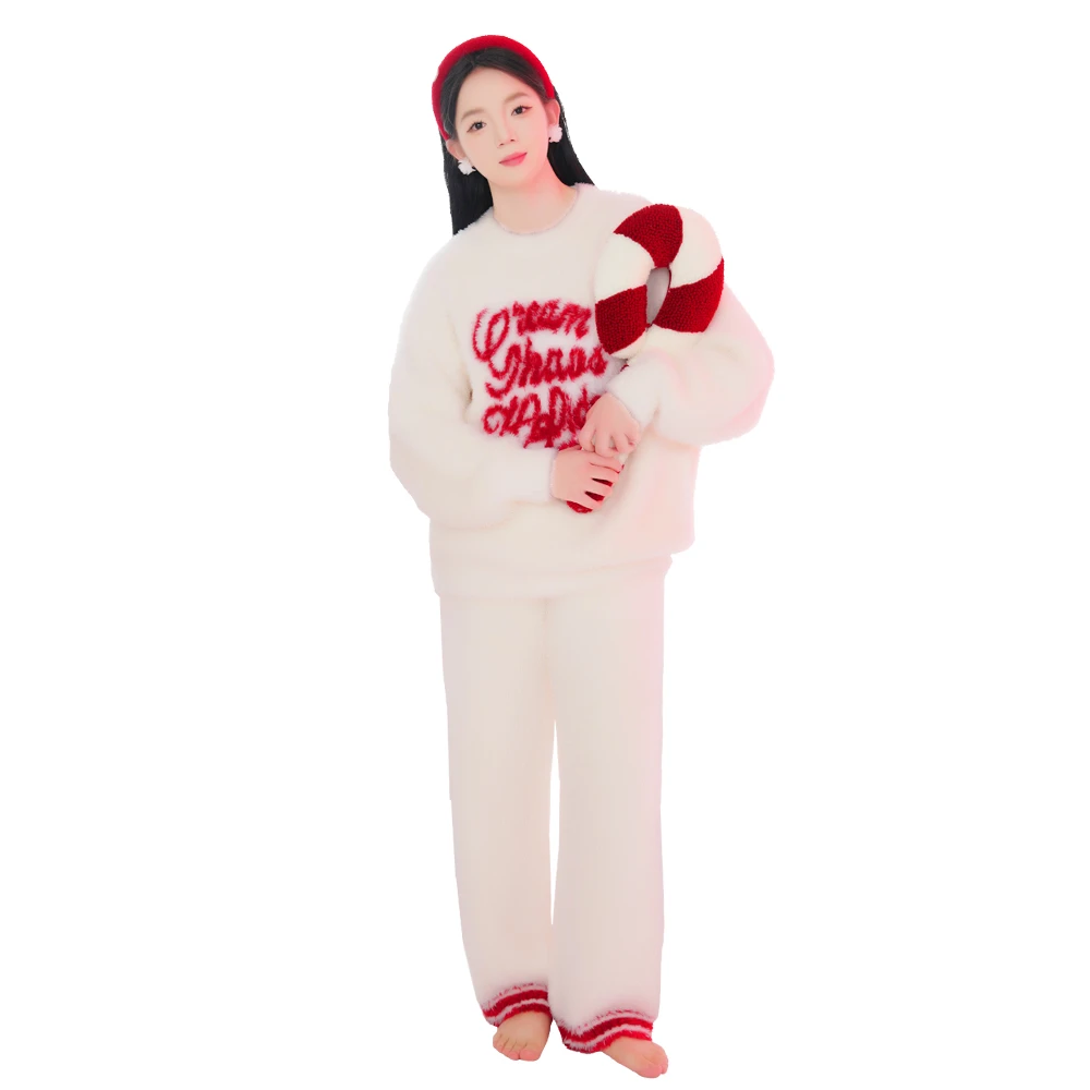 秋冬时尚半边绒家居服