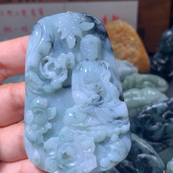 翡翠未镶嵌颈饰保真天然A货翡翠