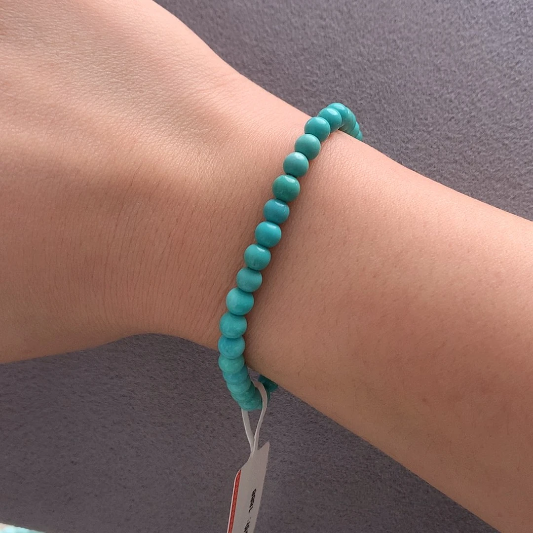 未镶嵌绿松石高瓷绿圆珠手串