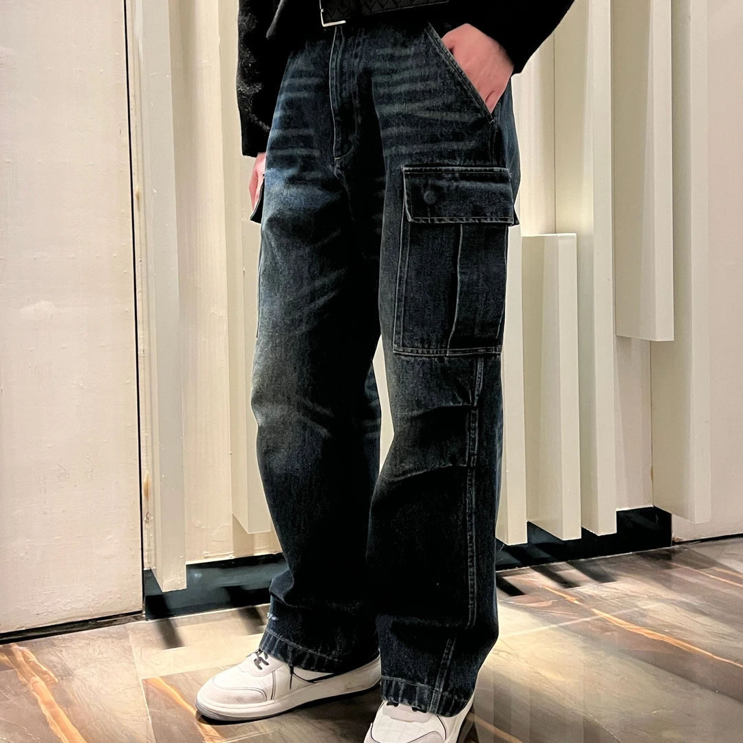 Eicalonce·意卡伦萨24·FW潮流休闲水洗直筒高级感牛仔裤KM12037