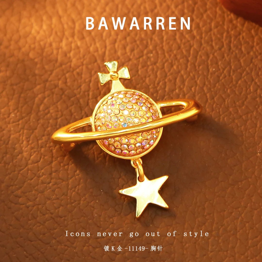 Bawarren 11149-【土星】胸针轻奢高档时尚百搭简约