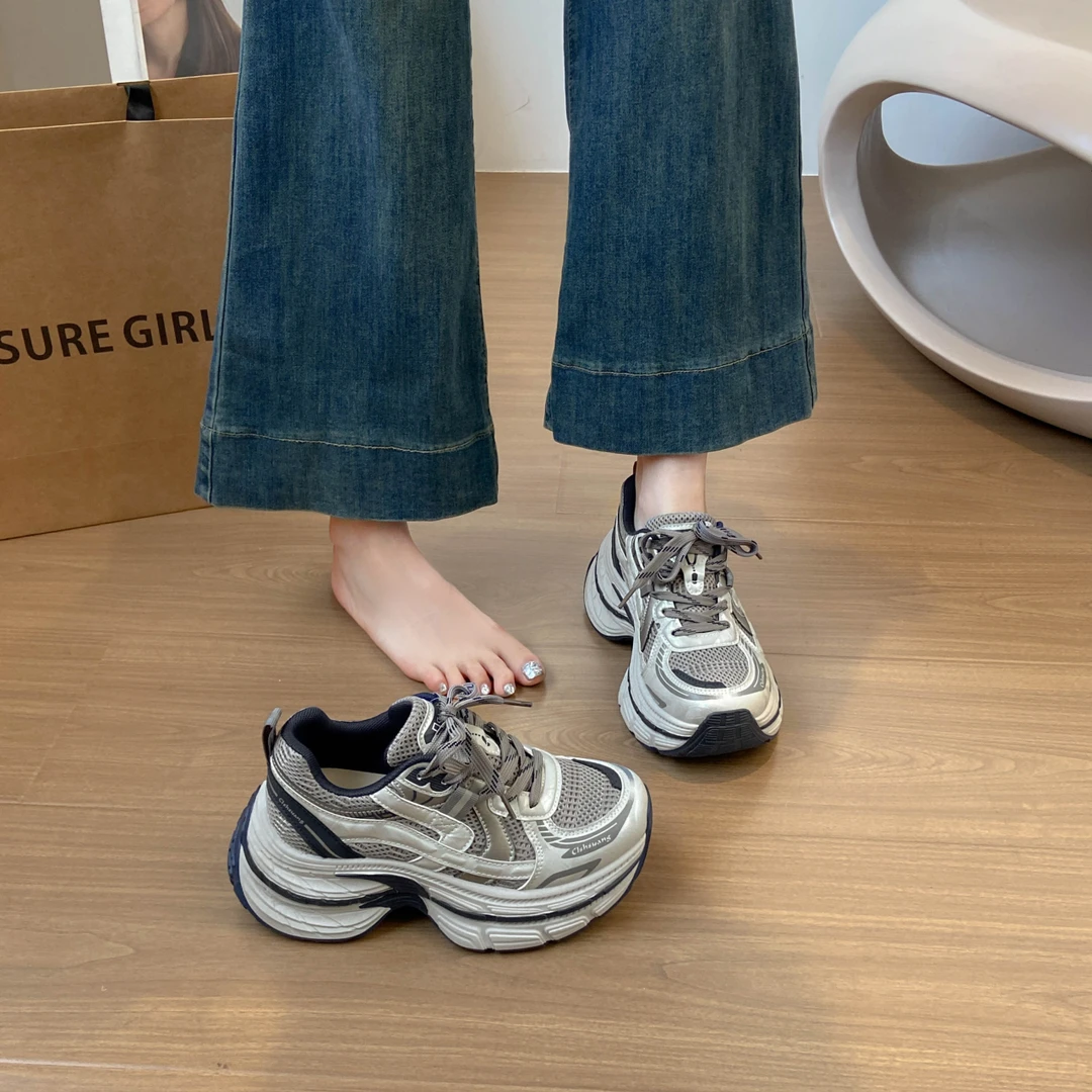 2025秋季新款老爹鞋女增高复古女款厚底加绒保暖休闲百搭运动鞋潮