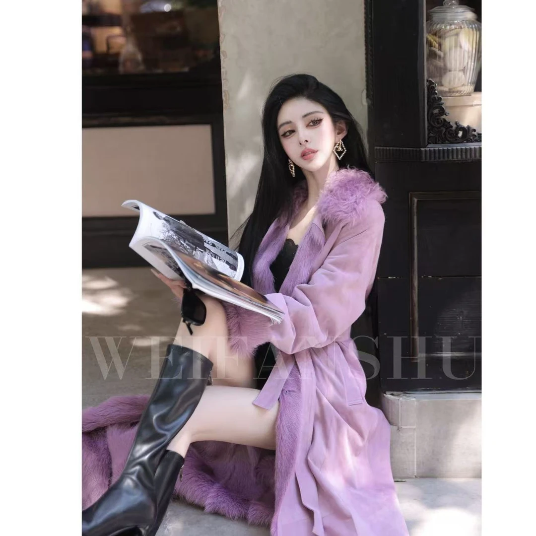 WEIFANSHU/魏凡舒【罗马冬光】猾子羊毛皮毛一体外套