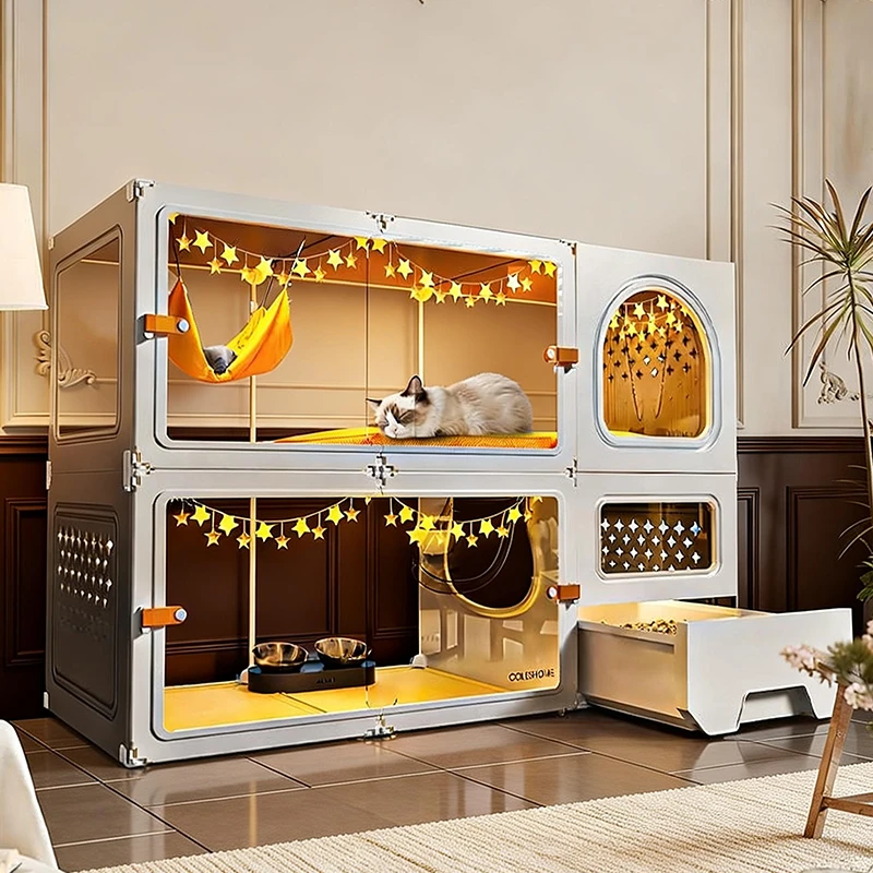 猫别墅带厕所一体猫笼子室内家用超大自由空间猫窝猫咪屋舍猫空笼