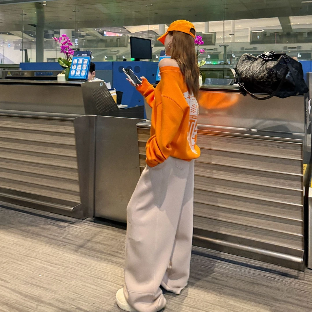 婉君T【香蕉裤-面料不会皱】韩系早春阔腿宽松休闲裤LWJ25A1K289