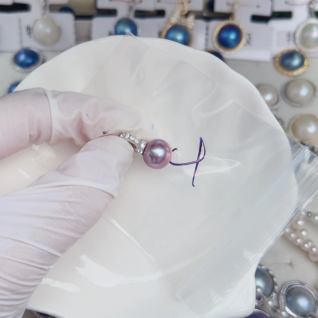 银S925镶嵌拼合珍珠（马贝珠）颈饰