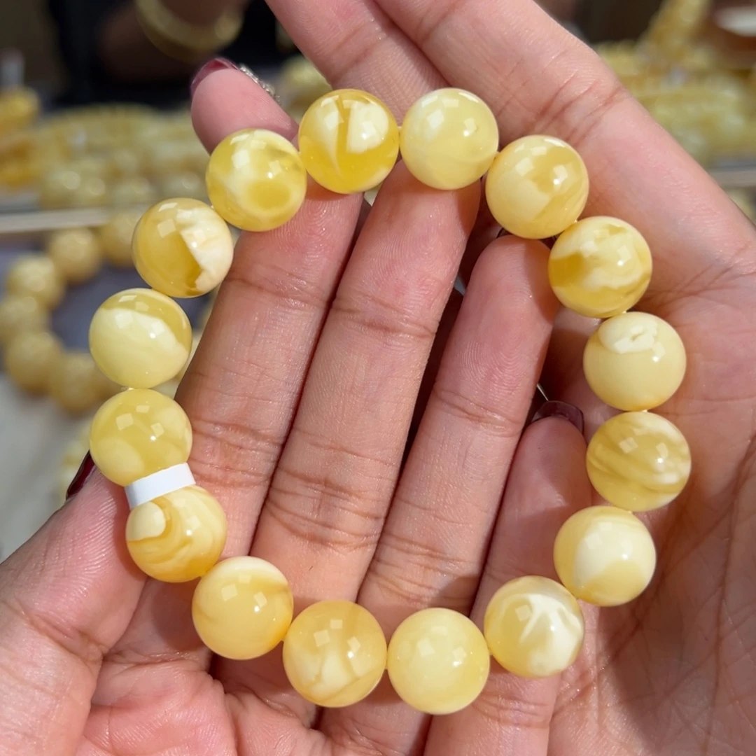 手链琥珀未镶嵌13mm溶洞妖花 20.59
