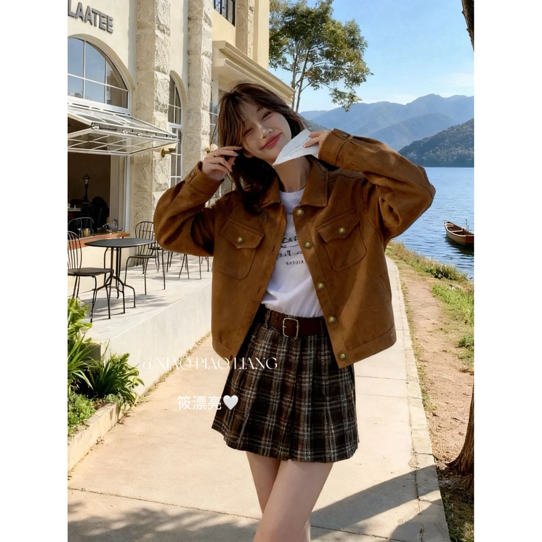 娇娇-早秋小个子复古减龄高级感短款外套2025长袖上衣女Z117#0.13