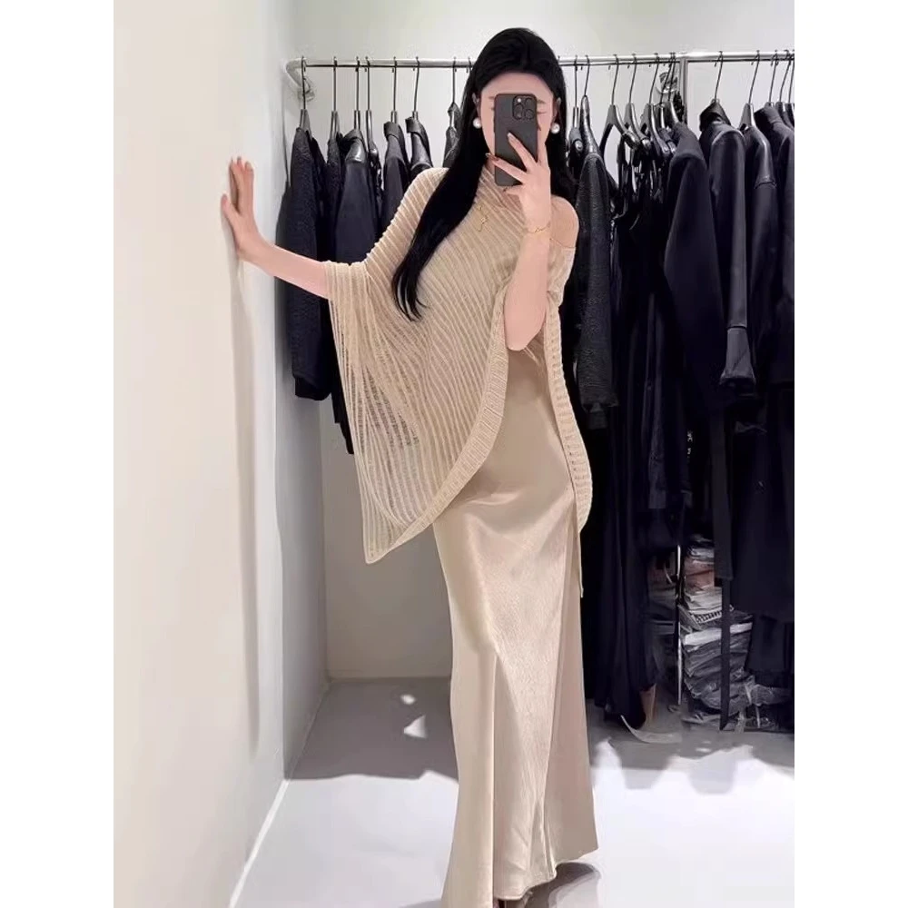 慵懒风气质披肩镂空不规则防晒罩衫上衣2025新款夏季外搭针织衫女