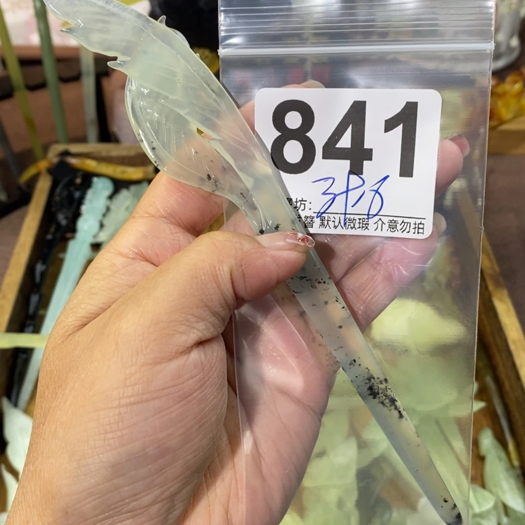梦***外蛇纹石玉合金发饰