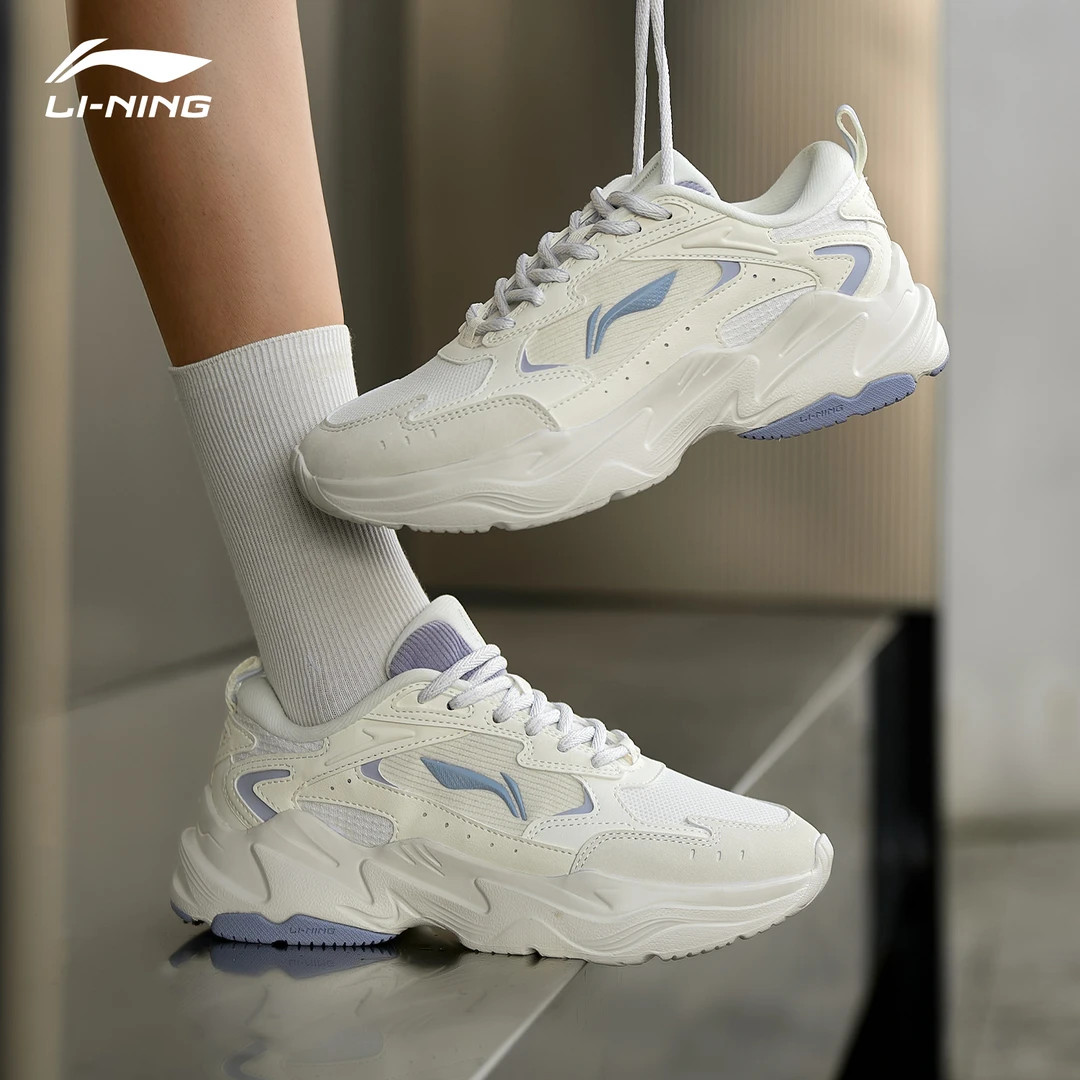 李宁启星女鞋老爹鞋夏季透气潮牌运动网面厚底增高百搭休闲跑步鞋