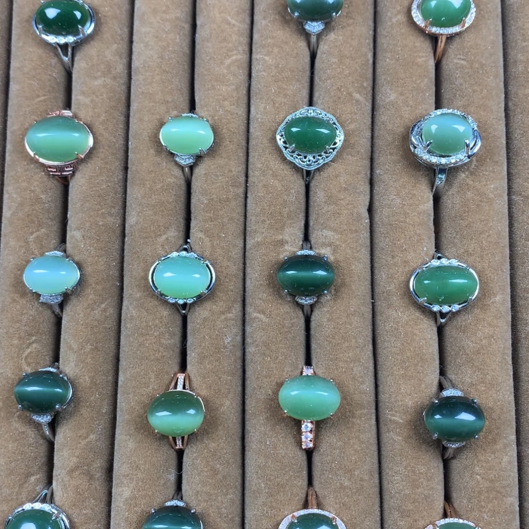 和田玉（碧玉）未镶嵌戒指多样性发货