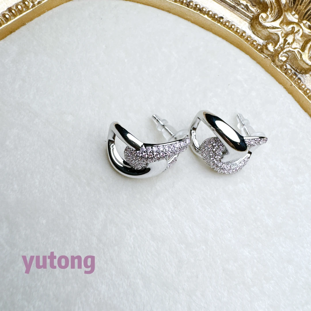 铜合金锆石耳饰 【雨桐轻奢饰品】设计款耳环KY01085#1