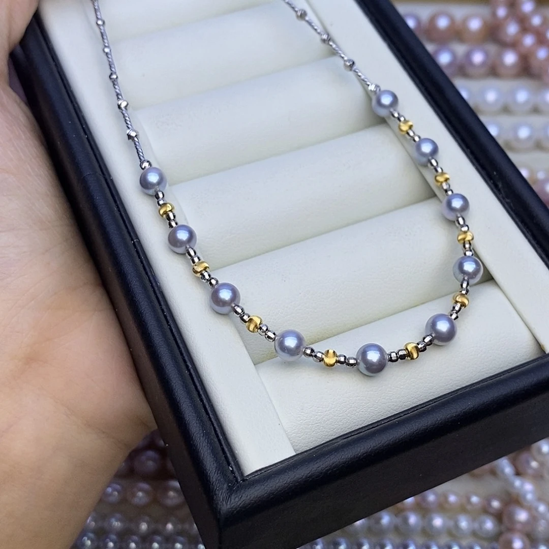 银S925镶嵌颈饰海水珍珠