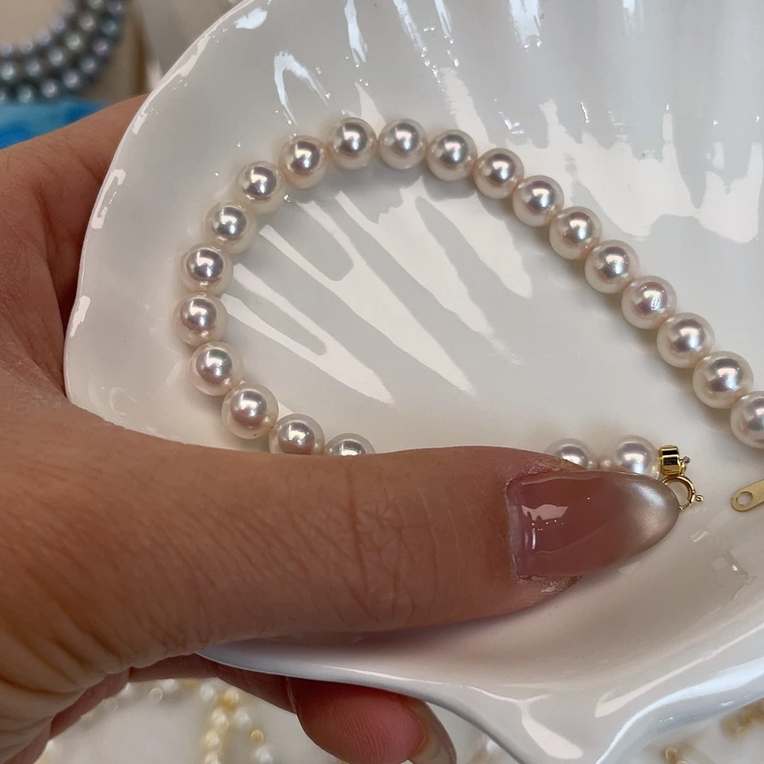 海水珍珠18K金镶嵌手绳