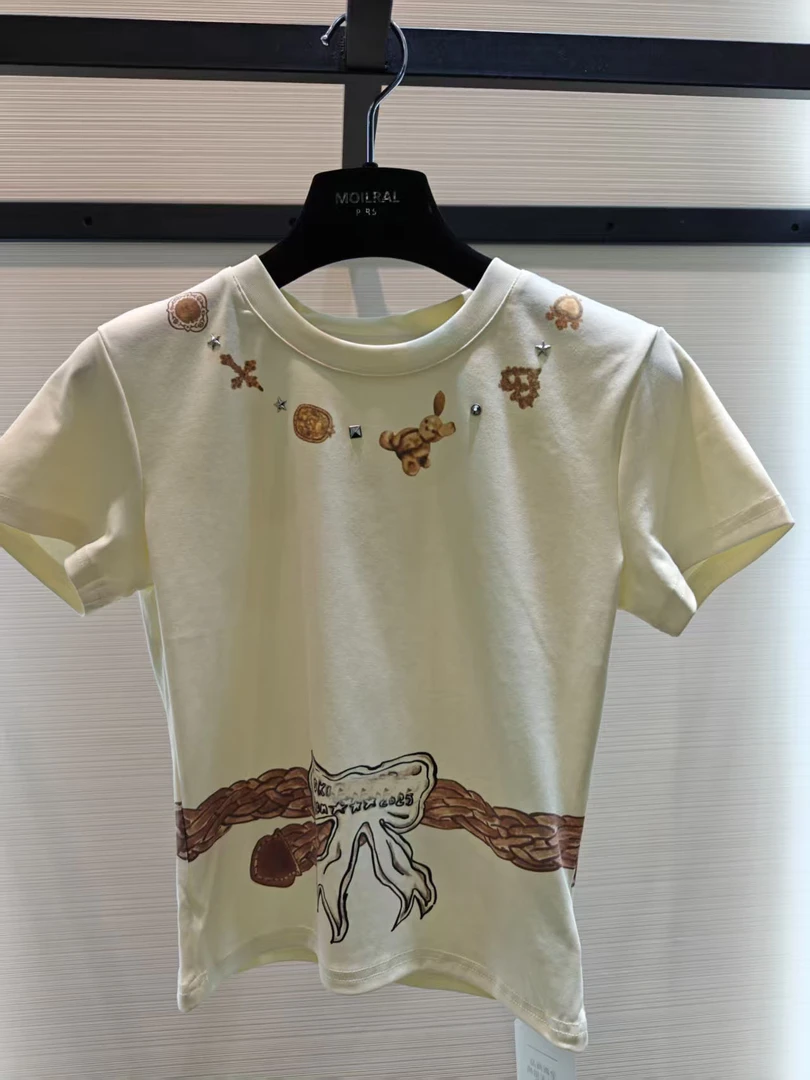 MO小熊印花系列圆领休闲百搭短袖