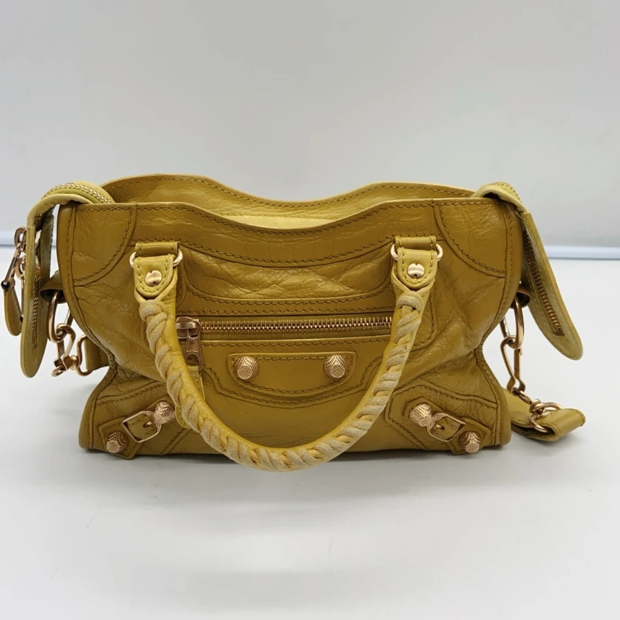 95新 Balenciaga/巴黎世家 952 1149 巴黎世家黄色机车包