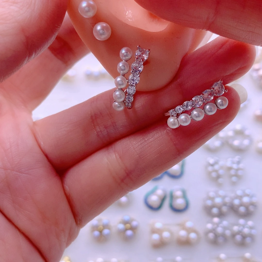 合金耳饰淡水珍珠